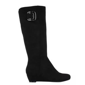 Women’s Impo Geela Black Suede Wedge Boots Sz 10